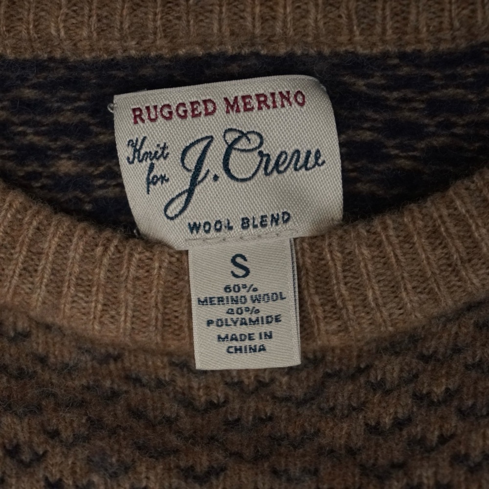 J. Crew Brown Merino Wool Blend Crewneck Sweater - Picture 3 of 6